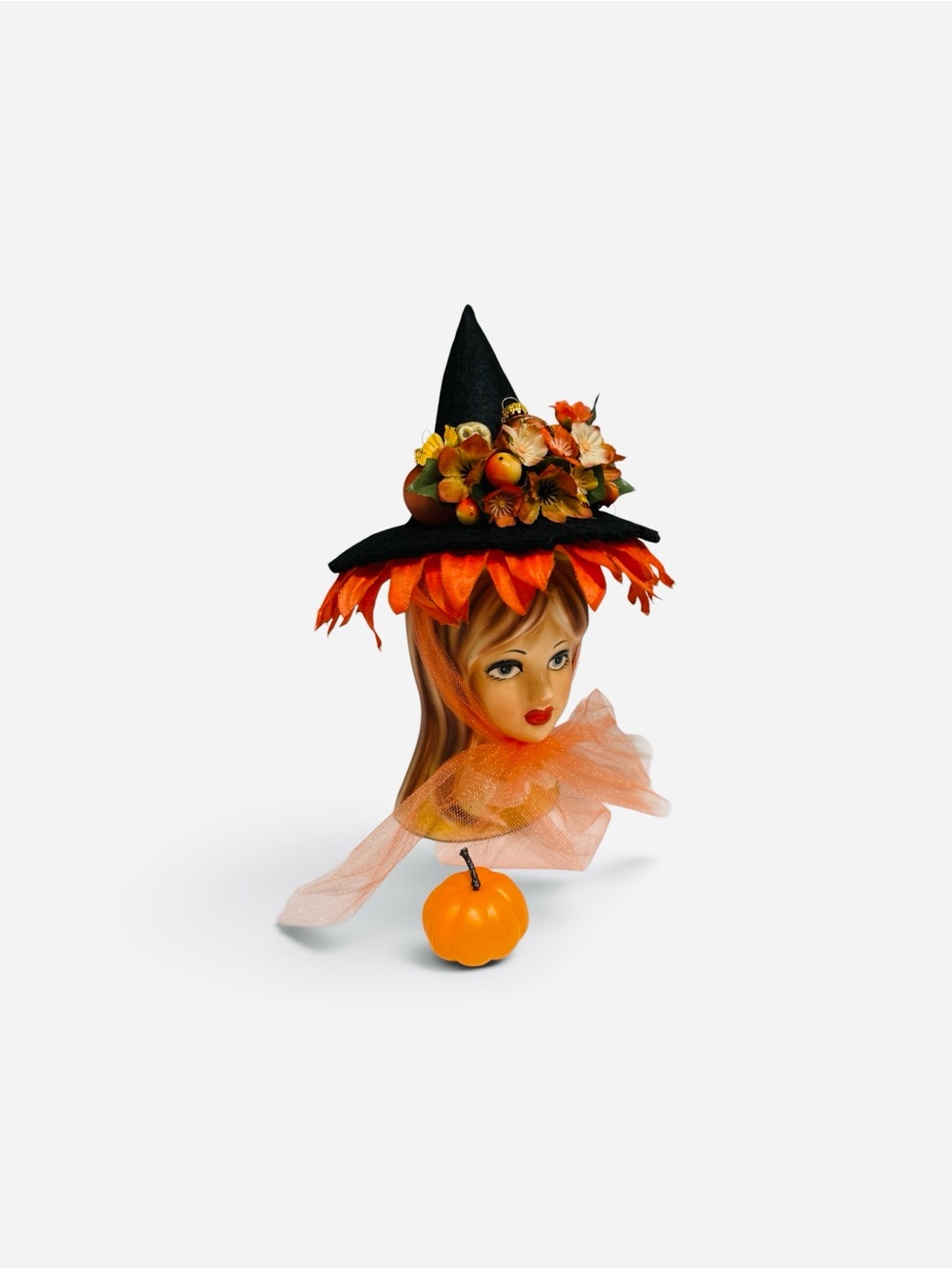 OOAK Fall Teen Witch Head Vase made by Me! - Picture 12 of 17